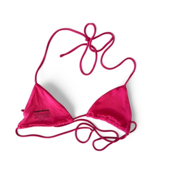 Vibrant Pink Triangle Bikini Top - Picture 2 of 3